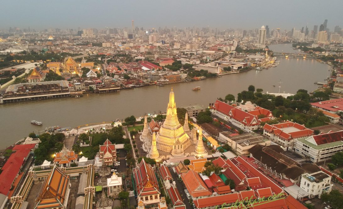 The stunning Temple of Dawn in Bangkok Thailand, Wat Arun