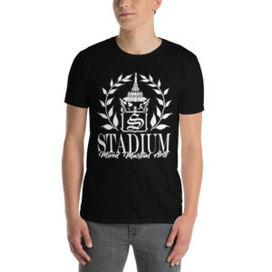 unisex basic softstyle t shirt black front 631092ac3cd6d 300x300 - Stadium MMA crest logo