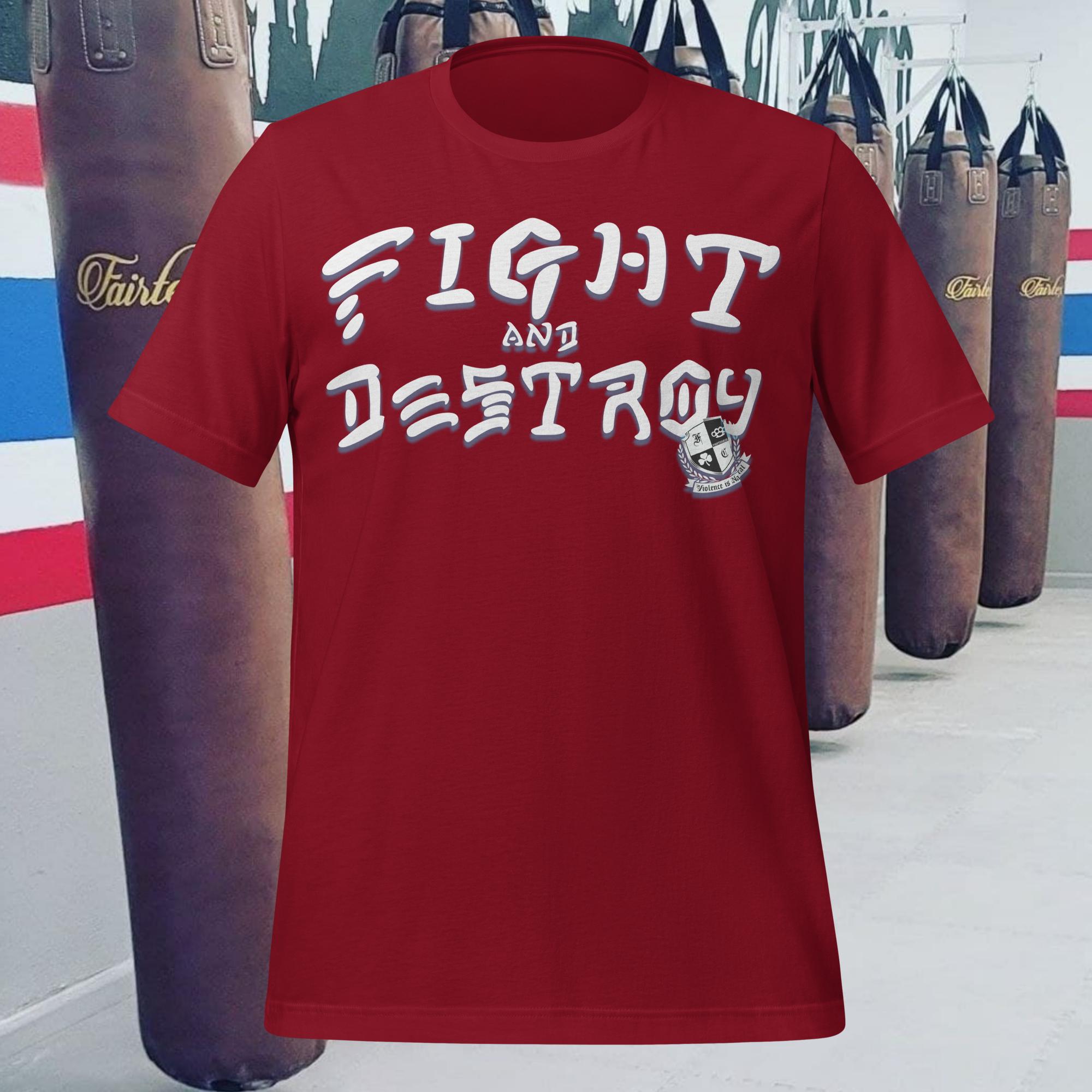 unisex-staple-t-shirt-cardinal-front-687e7c0cebe5f.jpg Fight & Destroy - Image 3