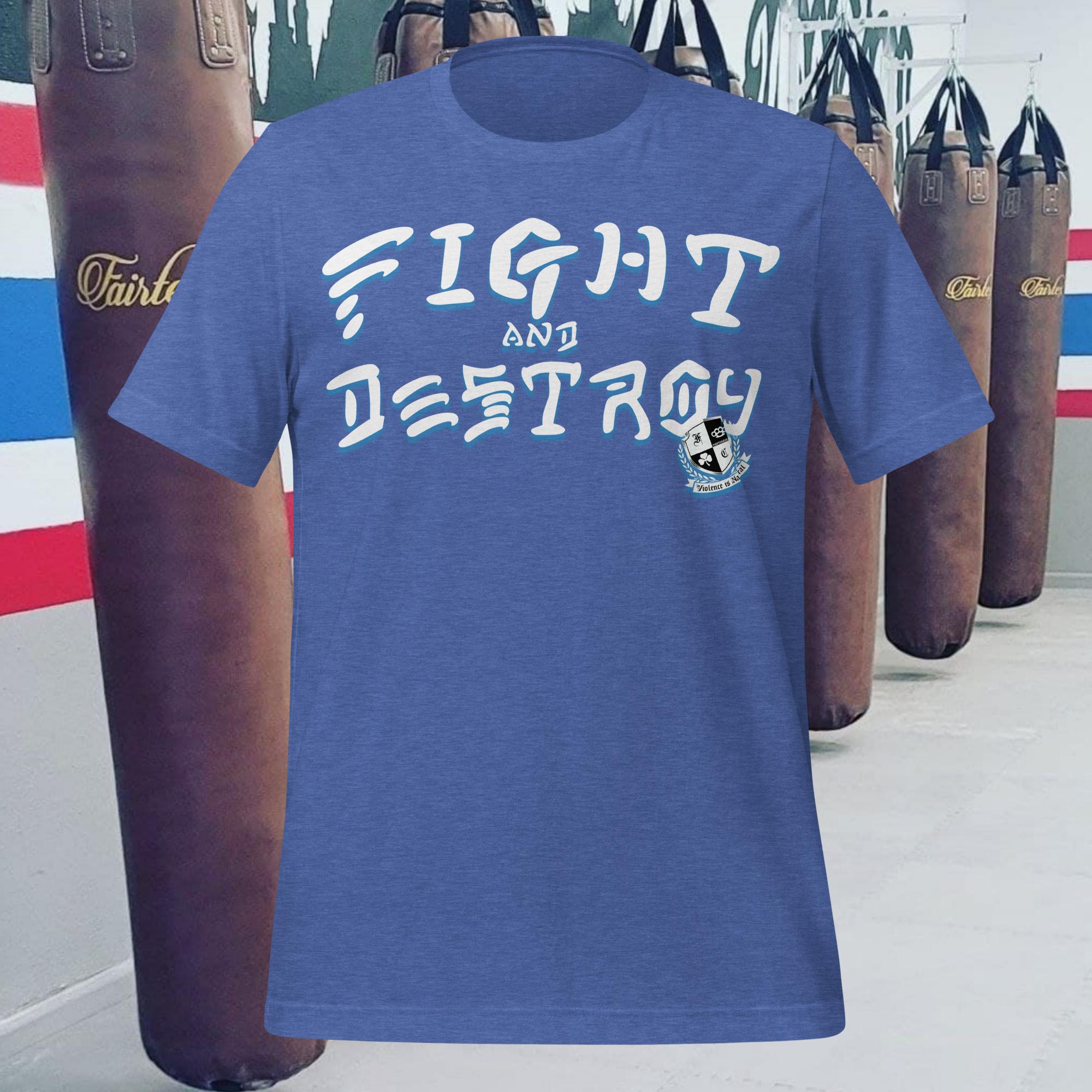unisex-staple-t-shirt-heather-true-royal-front-687e7c0d6a55a.jpg Fight & Destroy - Image 4